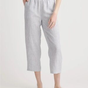 Quince Blue Pinstripe Straight Leg Pants